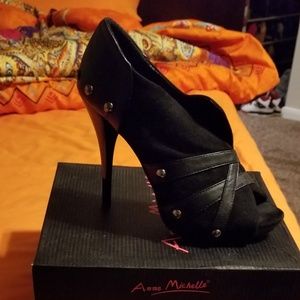 Peeptoe Black Heel